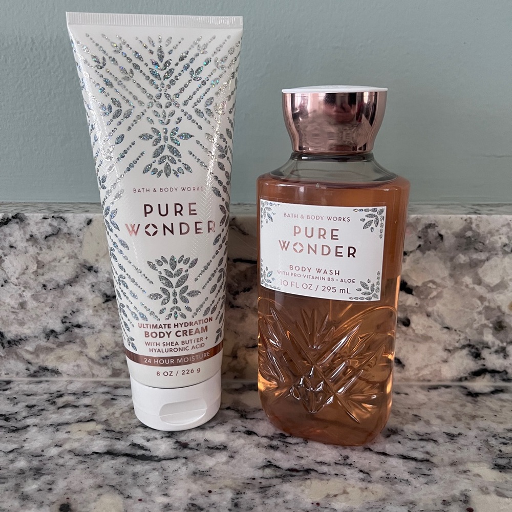Bath & Body Works Pure Wonder Body Wash and Cream Set